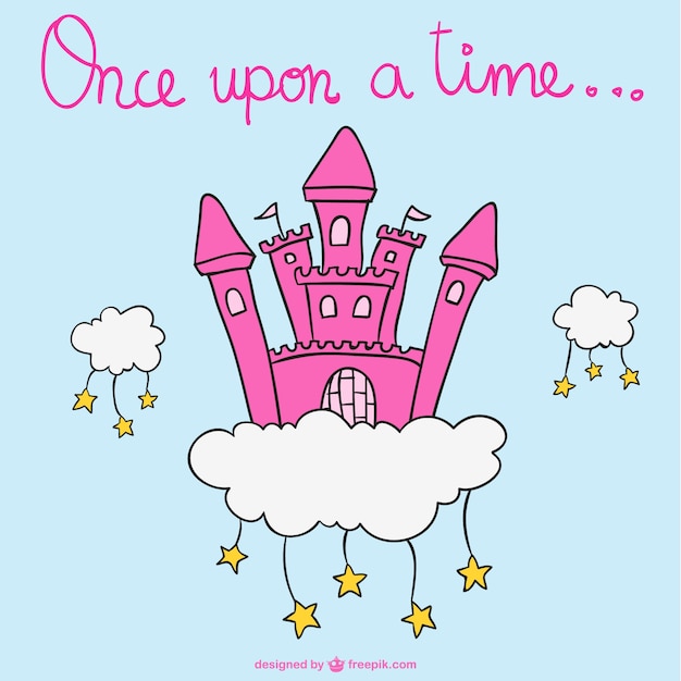 Free Vector pink magic castle