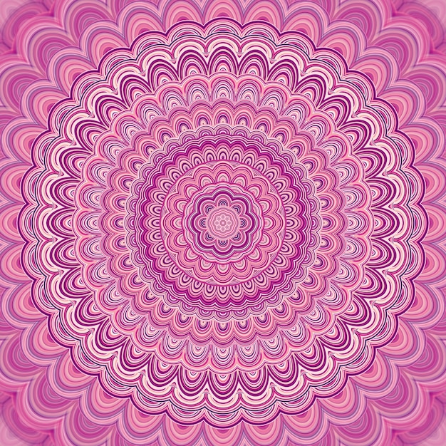 Free Vector pink mandala fractal ornament background - round symmetrical vector pattern graphic design from concentric ellipses