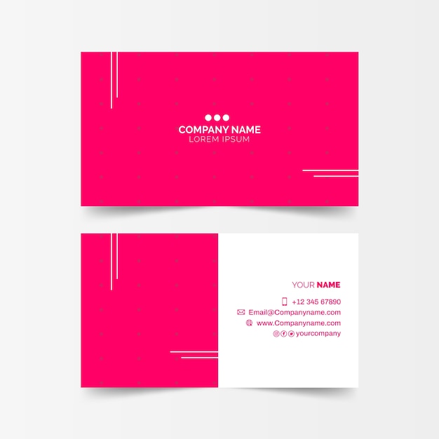 Pink minimal business card