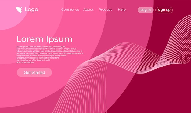 Pink modern colors landing page