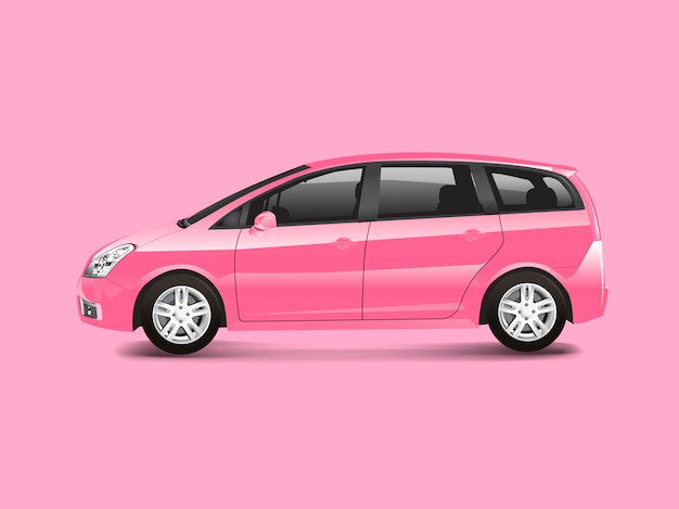 Free Vector pink mpv minivan automobile vector