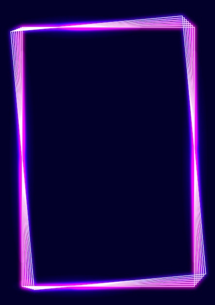 Pink neon frame on a dark background