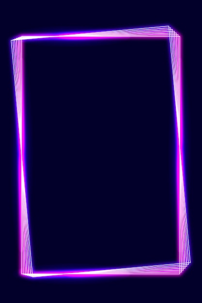 Pink neon frame on a dark background