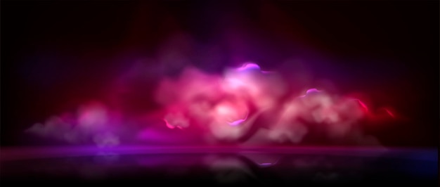 Free vector pink neon light smoke bg space game cloud surface