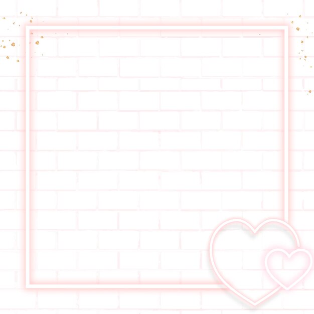 Pink neon Valentine's frame