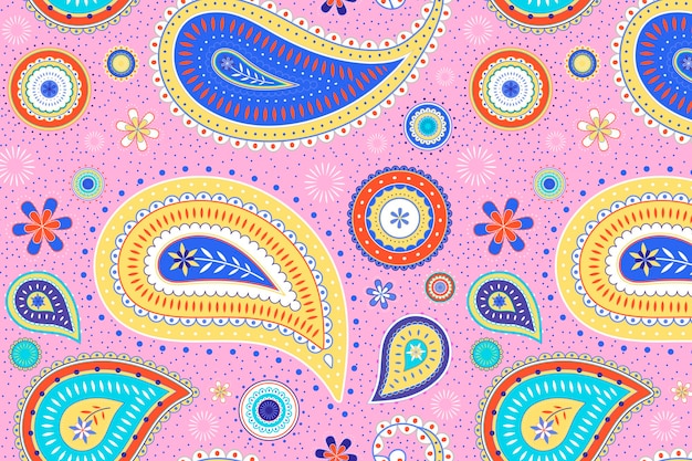 Free Vector pink paisley background, traditional pattern in feminine design vector