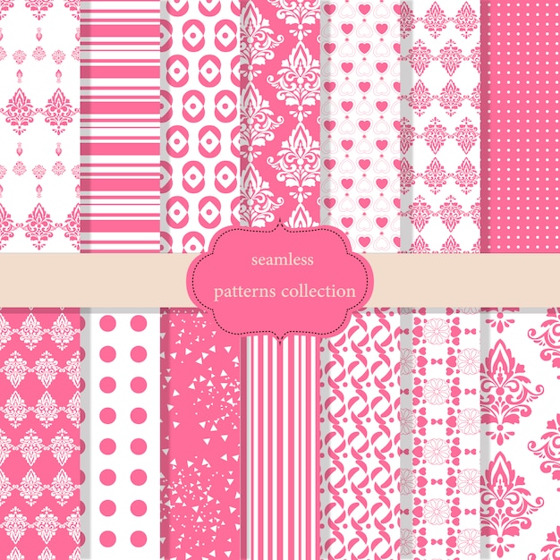 Free vector pink patterns collection