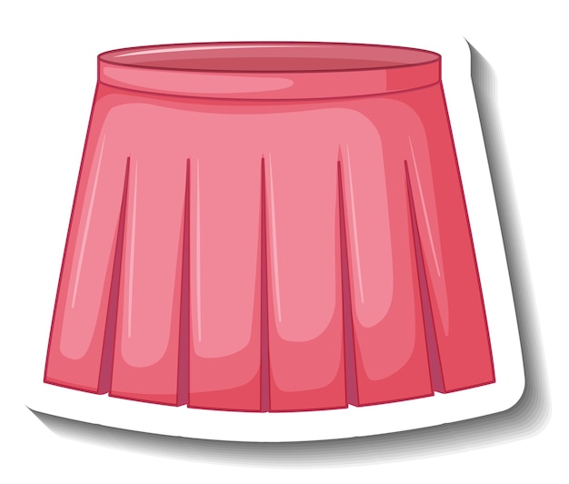 Free Vector pink pleated skirt in cartoon style