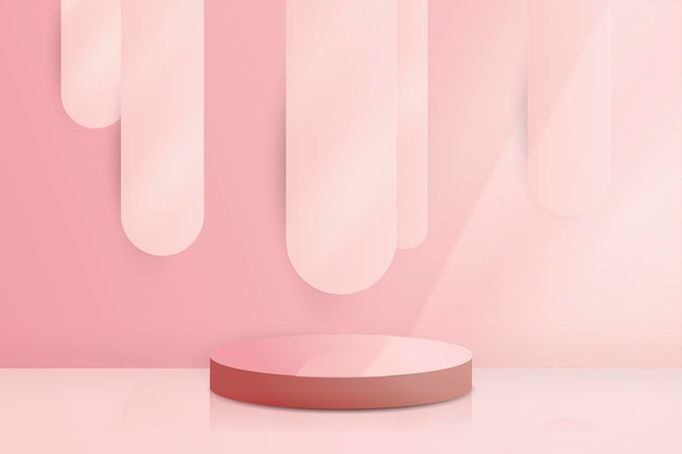 Free Vector pink podium background