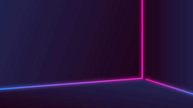 Pink and purple neon lines on a dark background vector