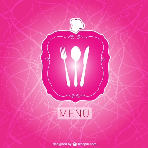 Free vector pink restaurant menu