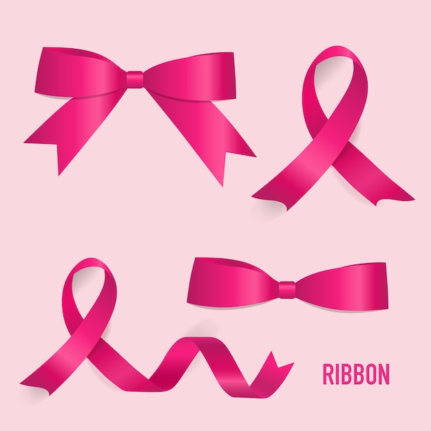 Free vector pink ribbons collection