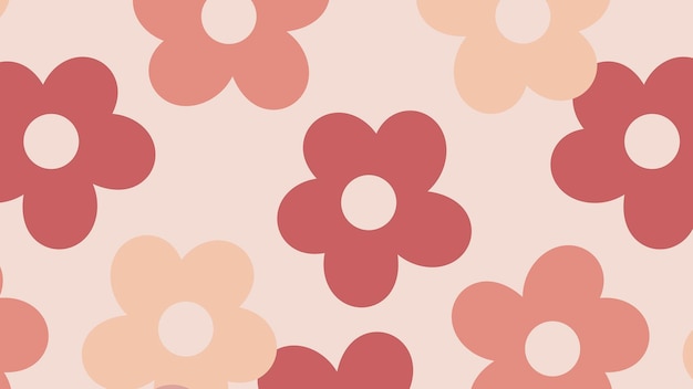 Pink seamess floral patterned background vector