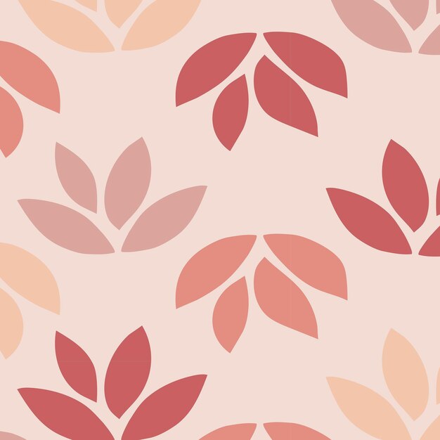 Pink seamless leaf patterned background vector