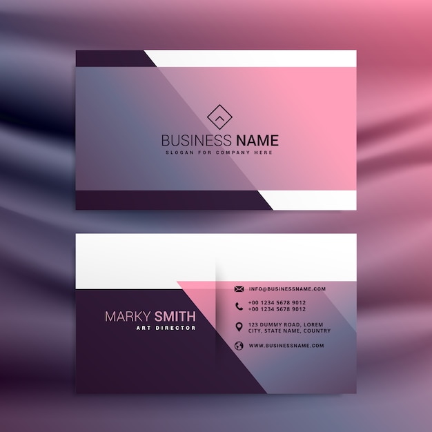 Free Vector pink shiny corporate card 