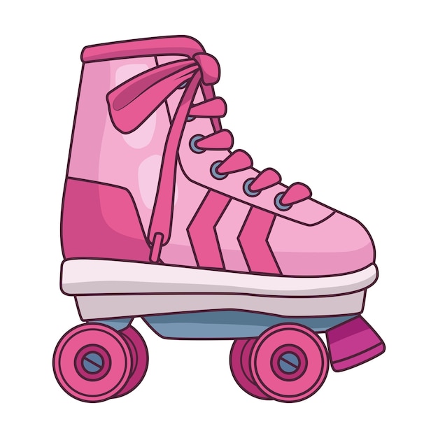 pink skate pop art fashion icon isolated