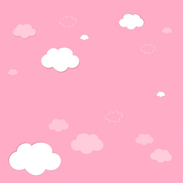 Pink sky with clouds wallpaper vector