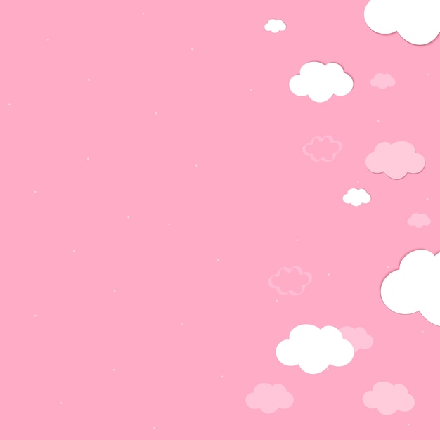 Pink sky with clouds wallpaper vector