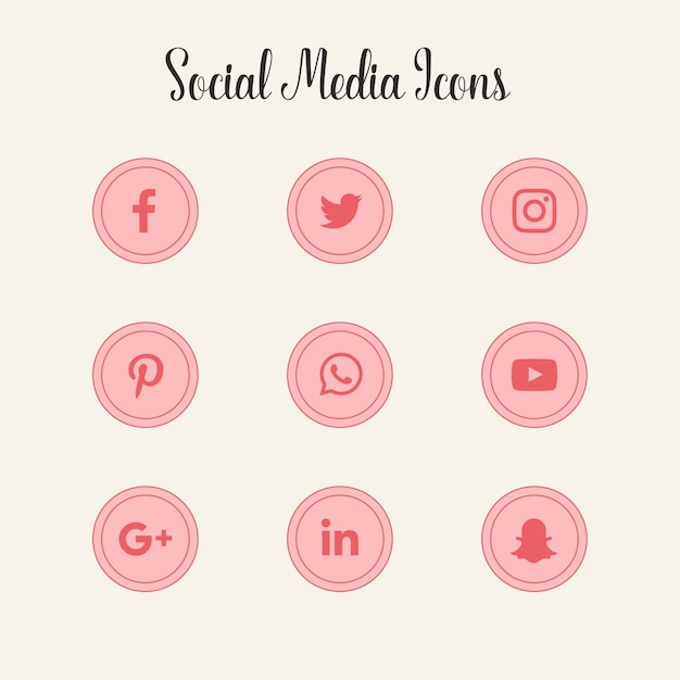 Free Vector pink social media icons logos