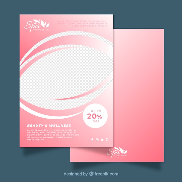 Free Vector pink spa flyer template