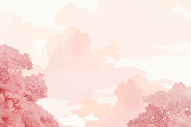 Pink trees and sky banner vector