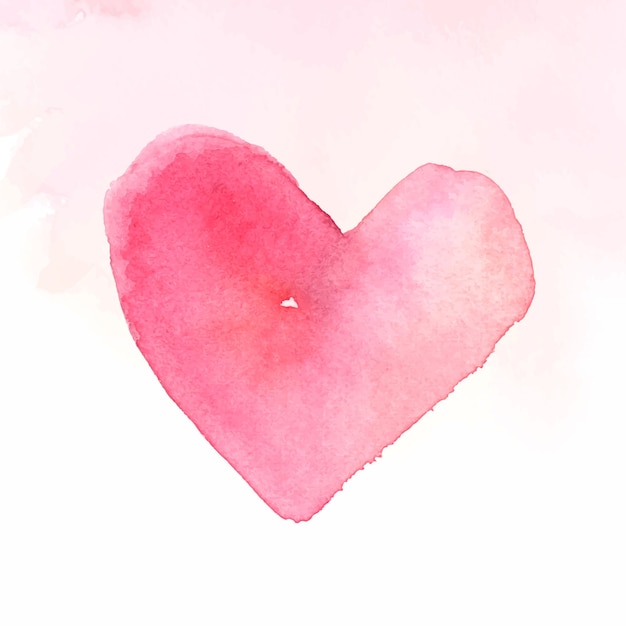 Pink watercolor heart