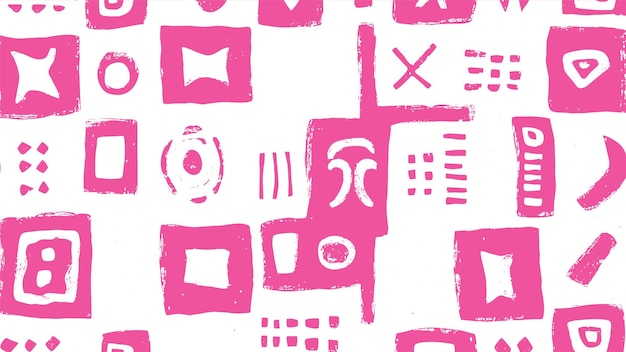 Free vector pink and white doodle seamless pattern