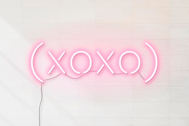 Pink xoxo neon word