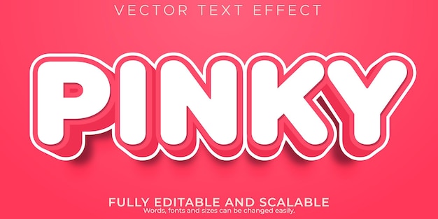 Free vector pinky text effect, editable soft and girl text style