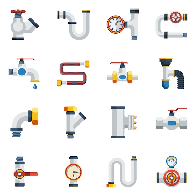 Free Vector pipes icons set