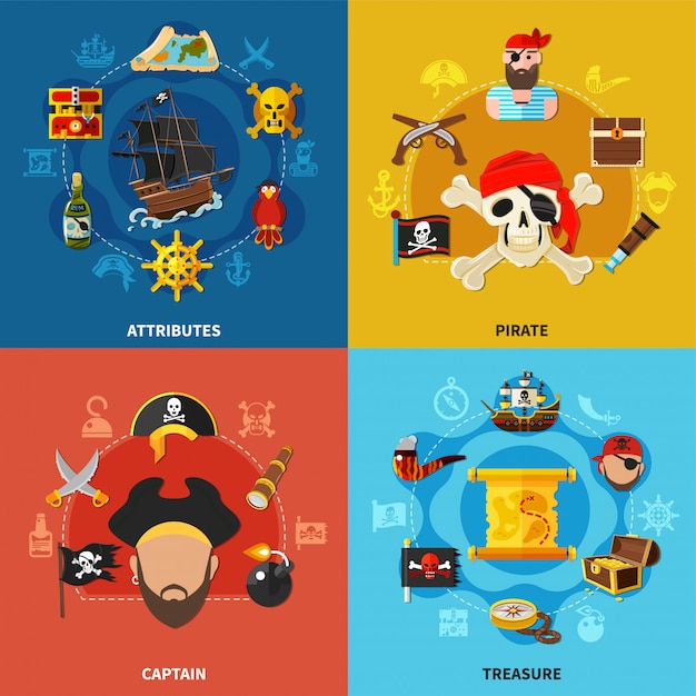 Pirate Cartoon Design Concept