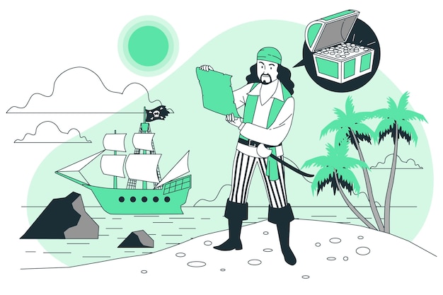 Free Vector pirate concept illustration