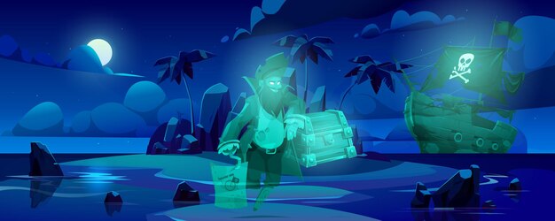 Pirate ghost on haunted island