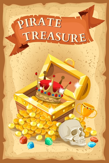 Free Vector pirate treasure illustration