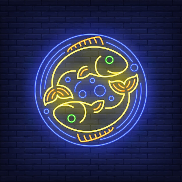 Free Vector pisces neon sign