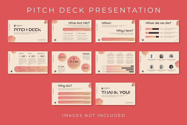 Free vector pitch deck presentation template