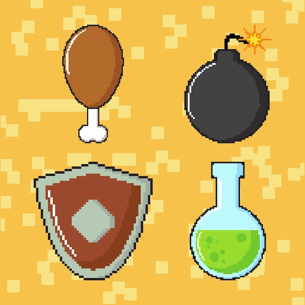 Pixel art icon collection