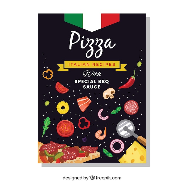 Pizza brochure with ingredients