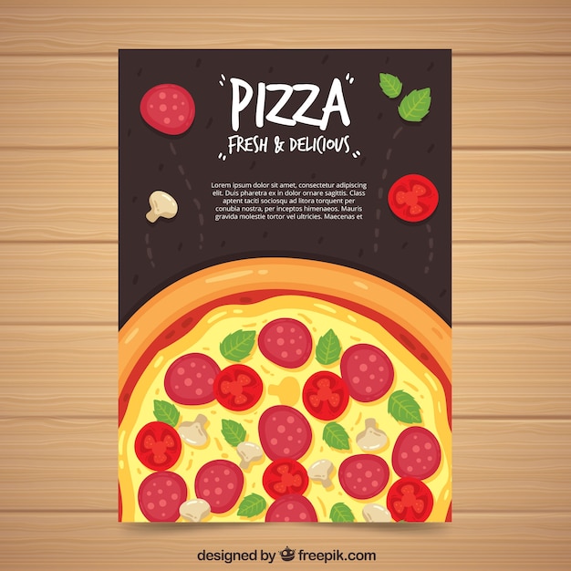 Free Vector pizza brochure with salami