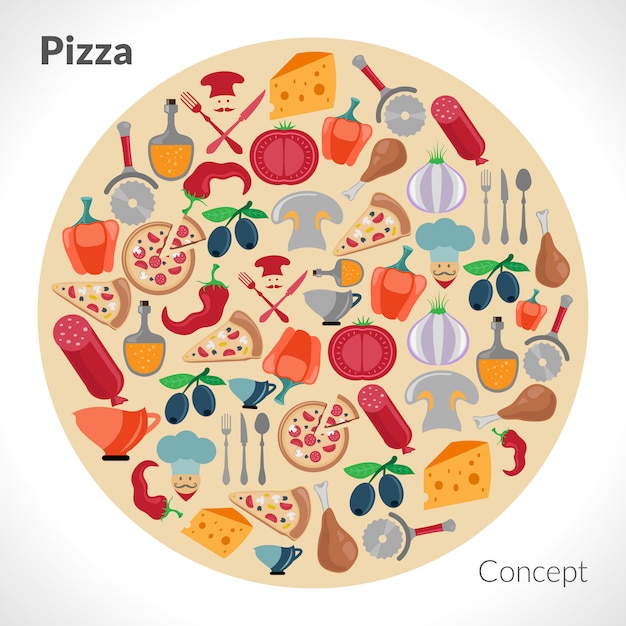 Free Vector pizza circle concept