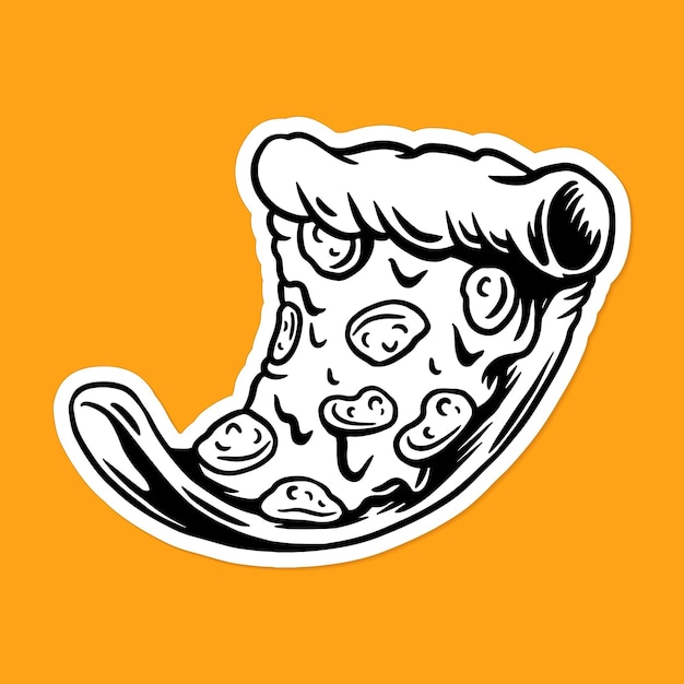 Pizza drawing style sticker vector