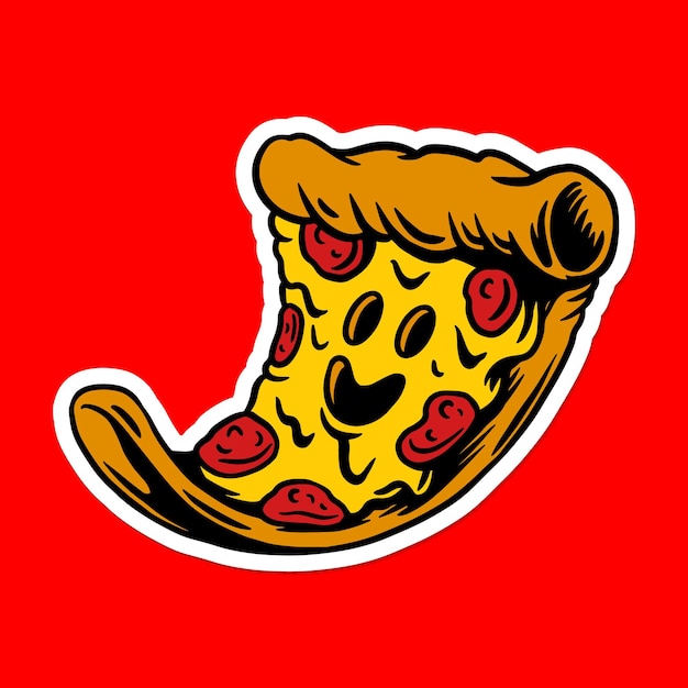 Free Vector pizza drawing style sticker