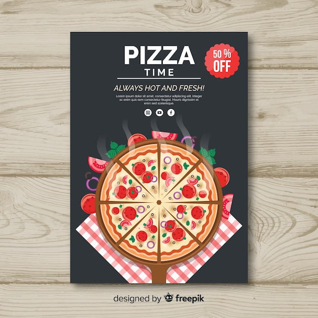 Free Vector pizza flyer template