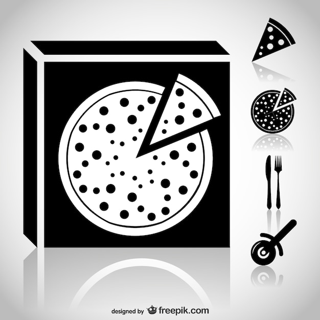 Free Vector pizza icons web set 