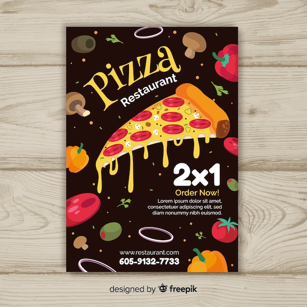 Free Vector pizza ingredients brochure template