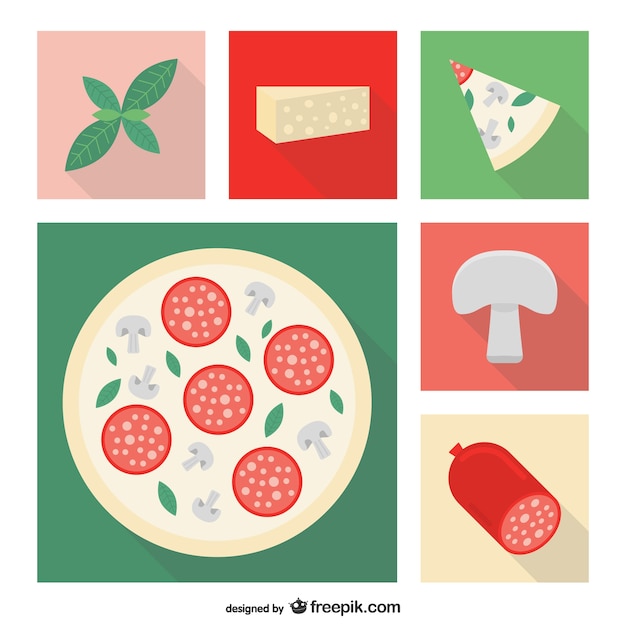 Free Vector pizza ingredients vector