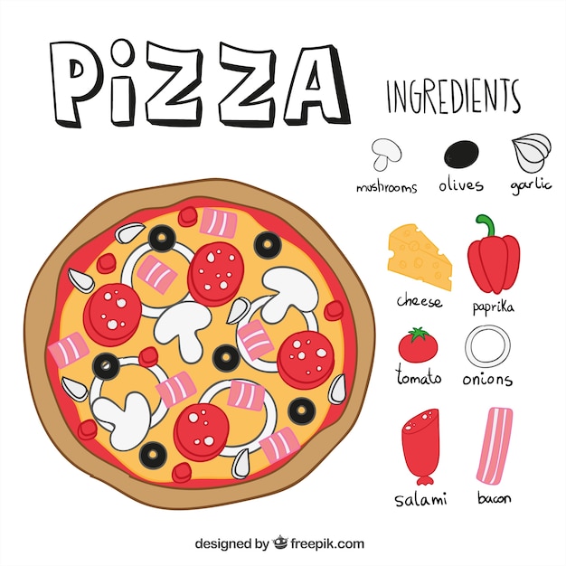 Free Vector pizza ingredients