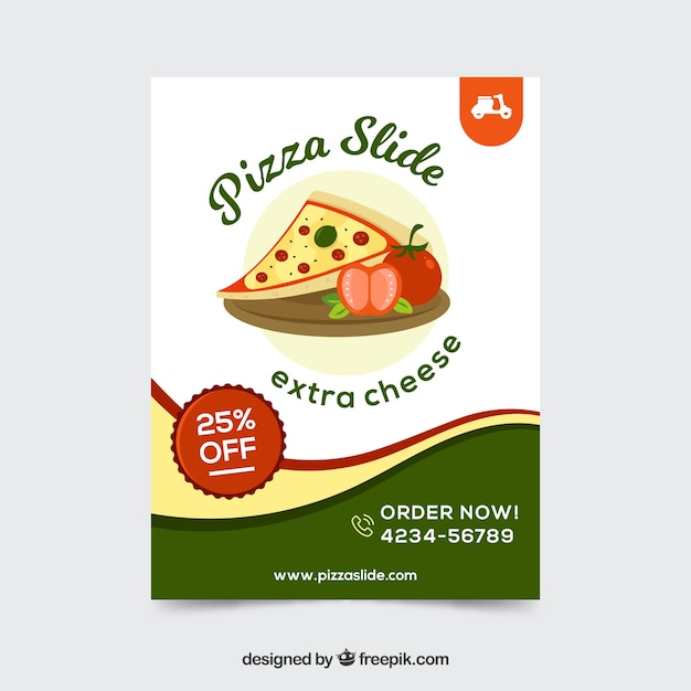 Free Vector pizza offer brochure