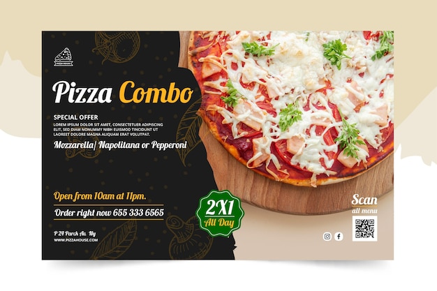 Pizza restaurant banner template