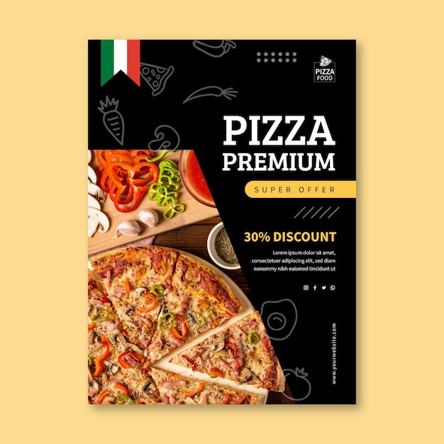 Free Vector pizza restaurant flyer template